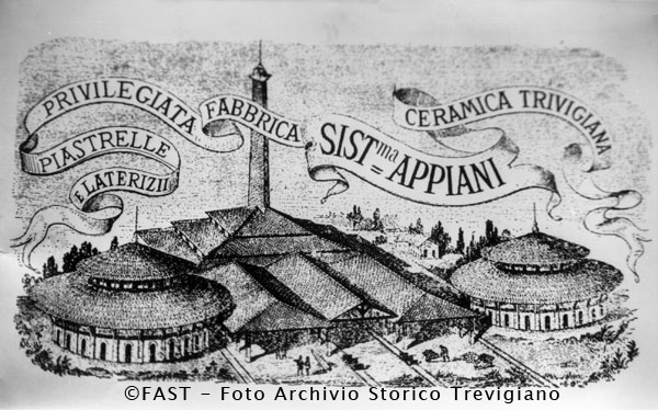 Disegno dello stabilimento Appiani nel 1873
